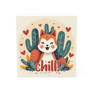 Chill Fox Note Cube - Vibrant Energy Sticky Notes - Dipaliz - White / one Size