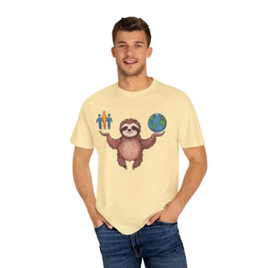 Sloth World Environment Comfort Colors Tee - Dipaliz - Banana / s - T-shirts