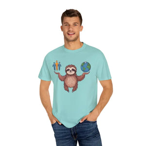Sloth World Environment Comfort Colors Tee - Dipaliz - Chalky Mint / s - T-shirts