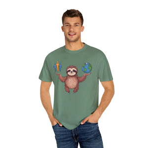 Sloth World Environment Comfort Colors Tee - Dipaliz - Light Green / s - T-shirts
