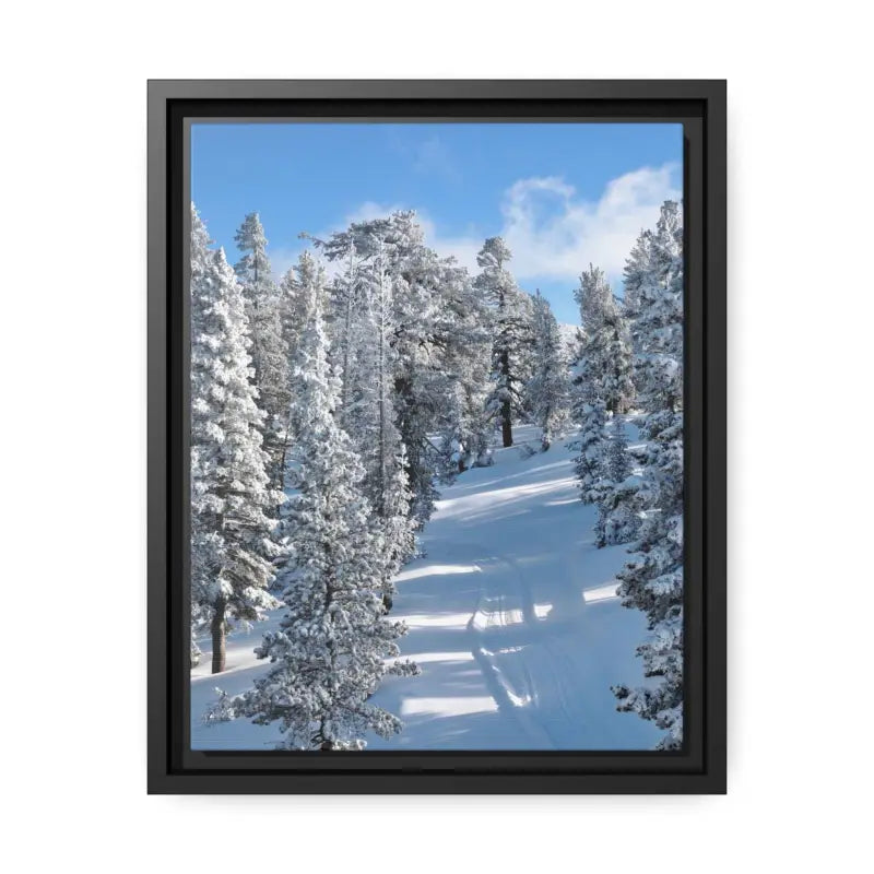 Chill out Snow Framed Canvas Winter Wonderland Decor - 11″ x 14″ (vertical) / Black / 1.25’’