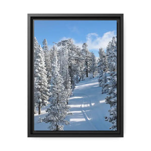 Lake Tahoe Framed Artwork Snow Covered Trees Canvas - Dipaliz - 12″ x 16″ (vertical) / Black / 1.25’’ - Posters Prints