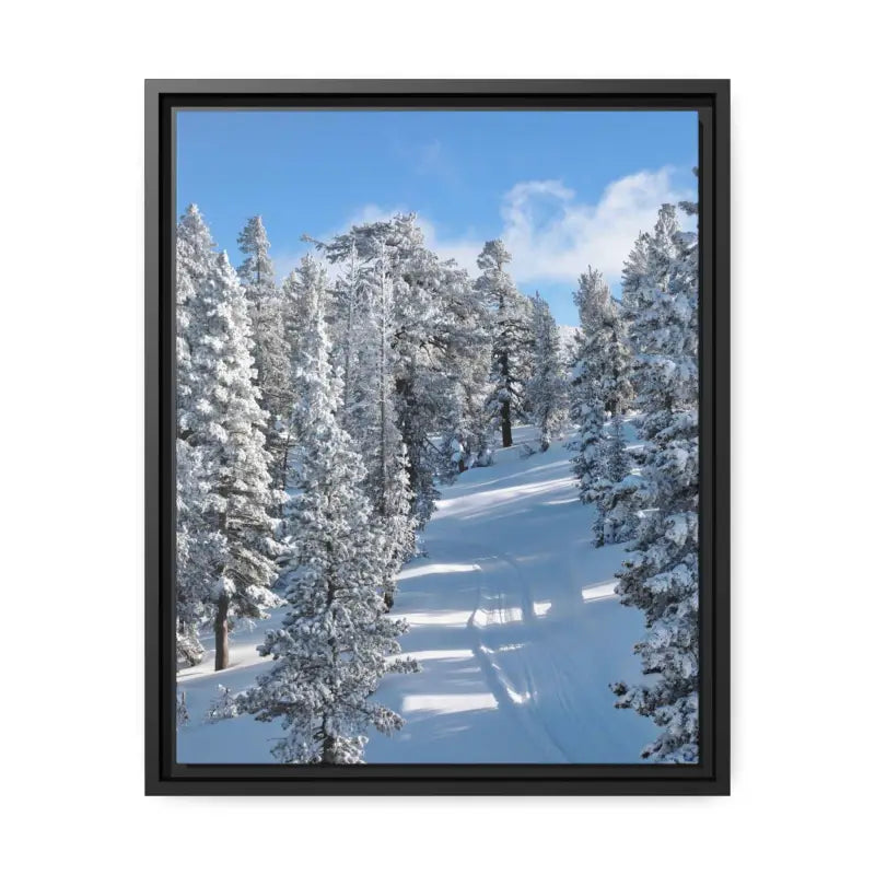 Chill out Snow Framed Canvas Winter Wonderland Decor - 16″ x 20″ (vertical) / Black / 1.25’’