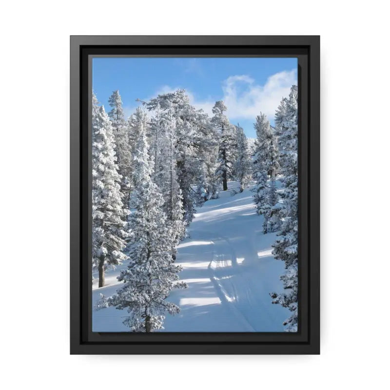 Chill out Snow Framed Canvas Winter Wonderland Decor - 9’’ x 12’’ (vertical) / Black / 1.25’’