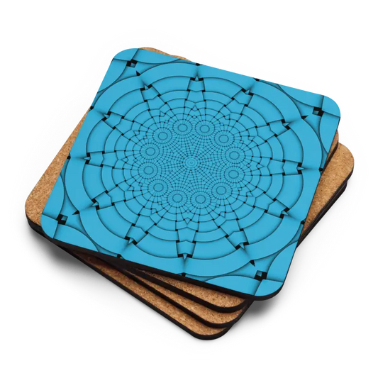 Upgrade Your Space With Blue Geometric Cork Coaster! - Kitchen And Dining