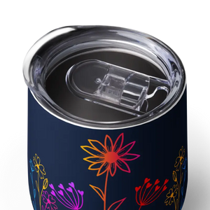 Wine Tumbler Colorful Wildflowers Insulated Chilled - Dipaliz - Tumblers