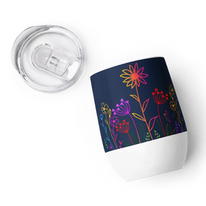 Wine Tumbler Colorful Wildflowers Insulated Chilled - Dipaliz - Tumblers