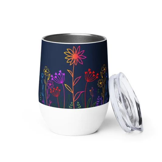 Sip in Style with Colorful Wildflower Wine Tumblers