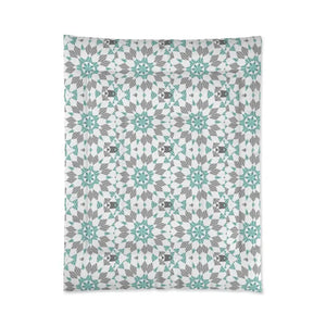 Grey Geometrical Pattern Comforter Set Modern Style Dipaliz - 68’’ × 88’’ - Quilts & Comforters