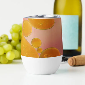 Wine Tumbler - Pink Abstract Pattern Insulated - Dipaliz - Tumblers