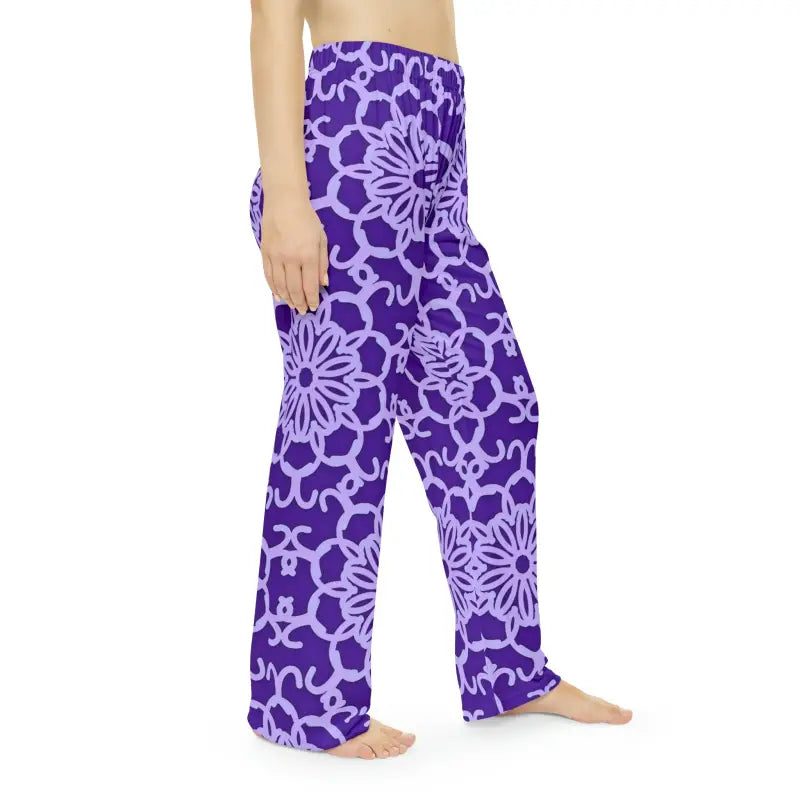 Chill in Style: Purple Blue Abstract Pajama Pants - All Over Prints