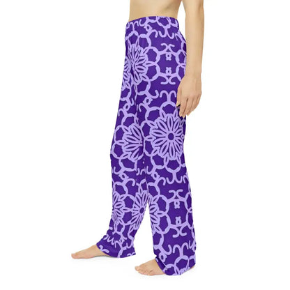 Chill in Style: Purple Blue Abstract Pajama Pants - All Over Prints