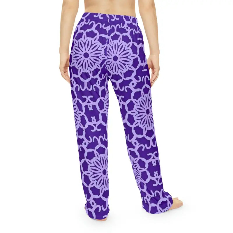 Chill in Style: Purple Blue Abstract Pajama Pants - All Over Prints