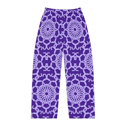 Chill in Style: Purple Blue Abstract Pajama Pants - All Over Prints