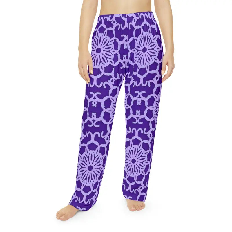 Chill in Style: Purple Blue Abstract Pajama Pants - s All Over Prints