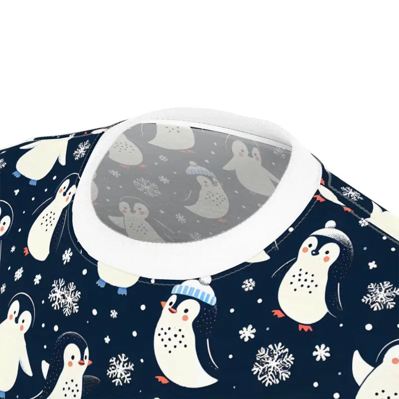 Unisex Penguin Sew Tee: Playful Winter Fun! - T-shirts