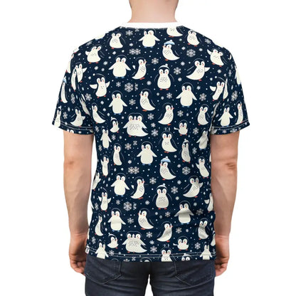 Unisex Penguin Sew Tee: Playful Winter Fun! - T-shirts