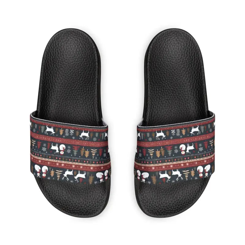 Chill in Style: Youth Pu Christmas Slide Sandals - Kid’s Shoes