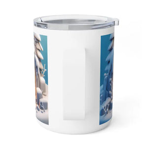 Chill Snowman Insulated Coffee Mug with Clear Acrylic Lid - Dipaliz - 10oz / White - Mugs