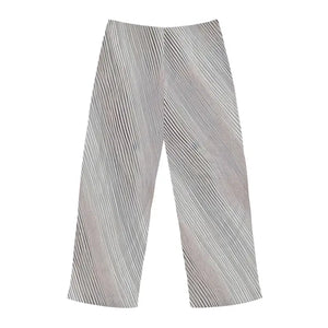 Pajama Pants White Oblique Stripes Grey Black Runway Style - Dipaliz - Pajamas