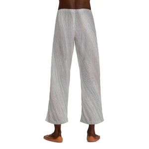 Pajama Pants White Oblique Stripes Grey Black Runway Style - Dipaliz - Pajamas