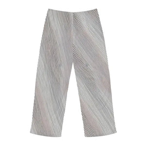 Pajama Pants White Oblique Stripes Grey Black Runway Style - Dipaliz - Pajamas