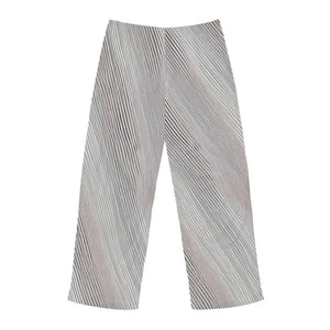 Pajama Pants White Oblique Stripes Grey Black Runway Style - Dipaliz - Pajamas
