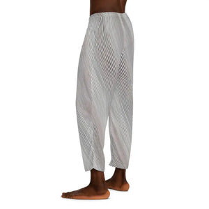 Pajama Pants White Oblique Stripes Grey Black Runway Style - Dipaliz - Pajamas