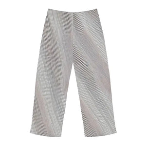 Pajama Pants White Oblique Stripes Grey Black Runway Style - Dipaliz - Pajamas