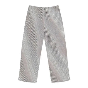 Pajama Pants White Oblique Stripes Grey Black Runway Style - Dipaliz - Pajamas