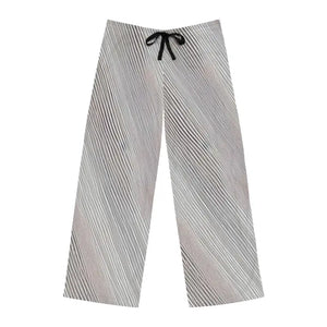 Pajama Pants White Oblique Stripes Grey Black Runway Style - Dipaliz - l / Stitching - Pajamas