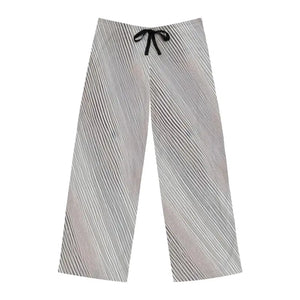 Pajama Pants White Oblique Stripes Grey Black Runway Style - Dipaliz - s / Stitching - Pajamas