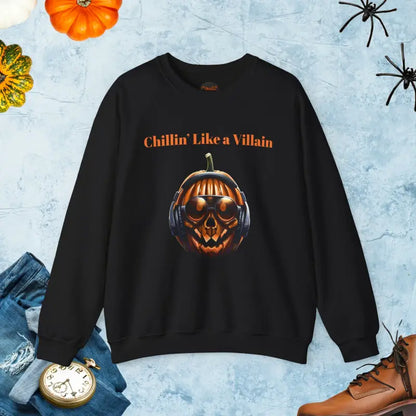 Elevate your Chill with the Villain Jack o Lantern Crewneck - s / Black Sweatshirt