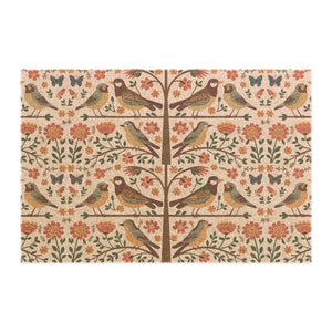Birds on Trees Doormat - Tufted Coir Coconut Vinyl Base - Dipaliz - 24’’ x 16’’ - Door Mats