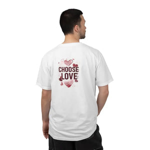 T-shirt - Heart Graphic Valentines Tee Choose Love Cotton Shirt - Dipaliz