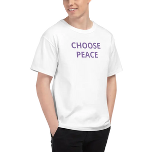 Choose Peace Champion T-shirt Bold Design Left Sleeve - Dipaliz - T-shirts