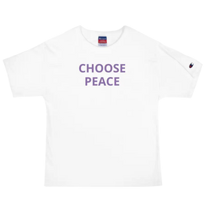 Choose Peace Champion T-shirt Bold Design Left Sleeve - Dipaliz - T-shirts