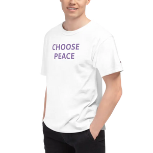 Choose Peace Champion T-shirt Bold Design Left Sleeve - Dipaliz - T-shirts