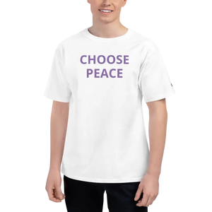 Choose Peace Champion T-shirt Bold Design Left Sleeve - Dipaliz - s - T-shirts