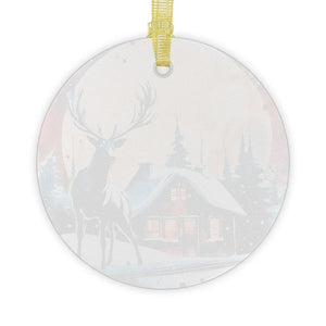 Reindeer Glass Ornaments – Beveled Edges - Dipaliz - Holiday
