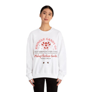 Cozy Candy Cane Christmas Sweatshirt - Unisex Poly-cotton - Dipaliz - Sweatshirts - s