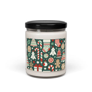 DipaliZ Christmas decoration soy candle in a 9 oz glass jar with a printed label