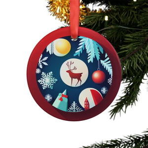Acrylic Ornament – Reindeer Christmas Scene - Dipaliz - Holiday Ornaments