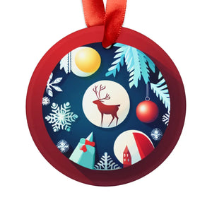 Acrylic Ornament – Reindeer Christmas Scene - Dipaliz - Holiday Ornaments