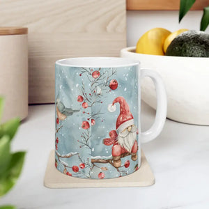 Robin Winter Mug - Festive Holiday Ceramic Coffee Cup - Dipaliz - Mugs