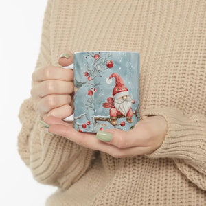 Robin Winter Mug - Festive Holiday Ceramic Coffee Cup - Dipaliz - 11oz - Mugs