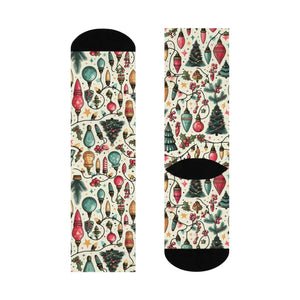 Cushioned Christmas Lights Crew Socks - Holiday - Dipaliz