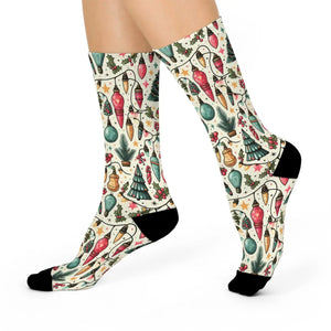 Cushioned Christmas Lights Crew Socks - Holiday - Dipaliz