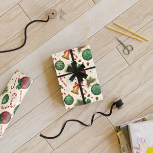 Painterly Holiday Magic Wrapping Paper Warm Festive Flair Dipaliz - 28’’ x 39’’ / Satin