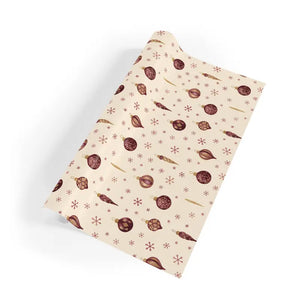 Christmas Ornament Gift Wrap Roll Retro Red Bauble Paper Dipaliz - Wrapping